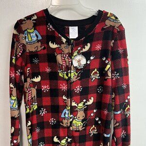 Secret Treasures Sleepware 'Don't Moose with Me' Holiday Zip PJs Sz M NWT